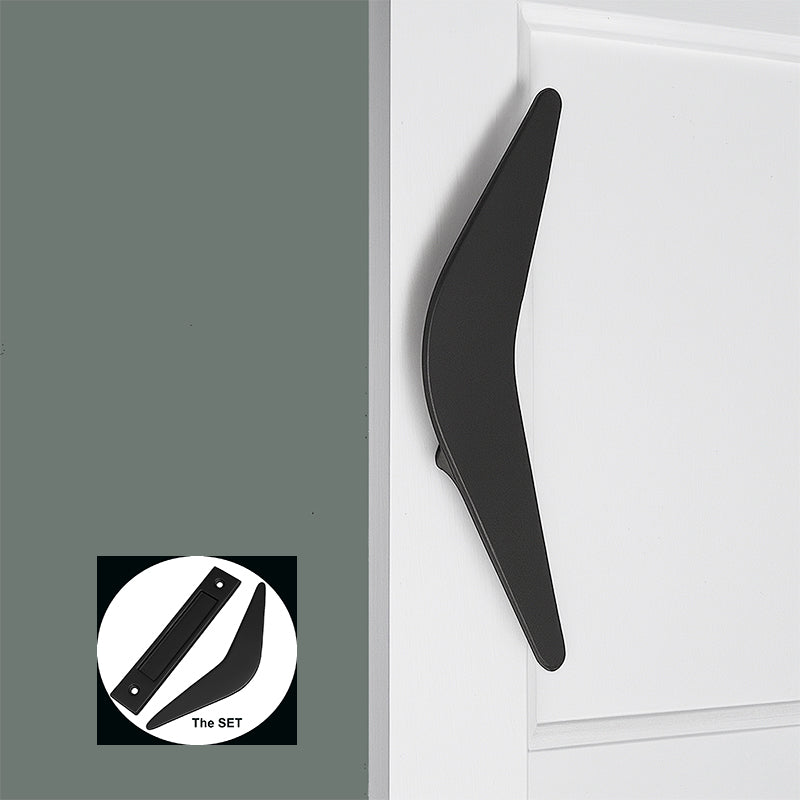 Mid Century Modern Boomerang Style Door Pull and Flush Pull Set for Interior Sliding Doors - sold as set