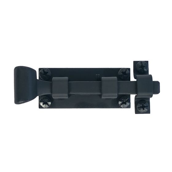 Cabinet Latches - Forged Iron Square Slide Bolt - 2-1/4&quot; Inch - Matte Black Finish - Sold Individually