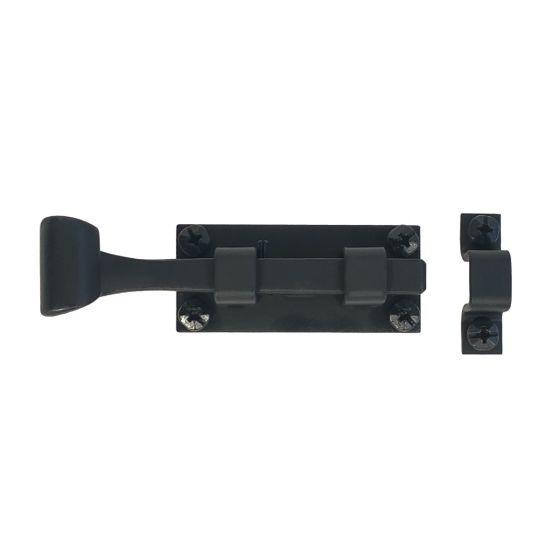 Cabinet Latches - Forged Iron Square Slide Bolt - 2-1/4" Inch - Matte Black Finish - Sold Individually