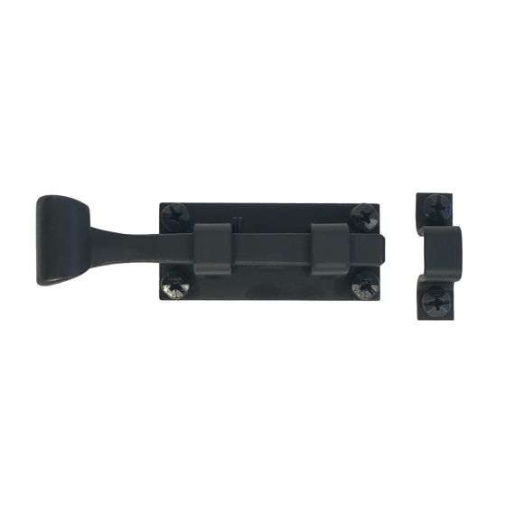 Cabinet Latches - Forged Iron Square Slide Bolt - 2-1/4&quot; Inch - Matte Black Finish - Sold Individually