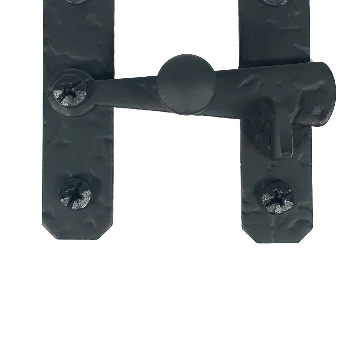 Cabinet Latches - Rough Knob & Bar - Matte Black Finish - Sold Individually