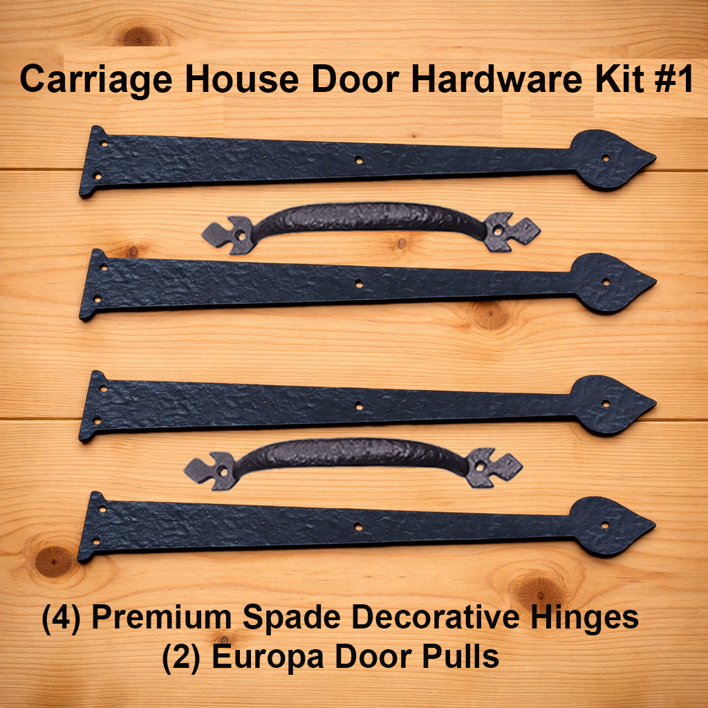Carriage house decorative hardware Kit #1  for garage doors and barn doors