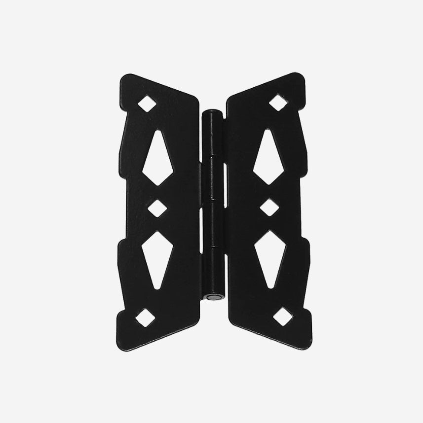 Contemporary Butterfly Hinges - For Wood Gates - 8&quot; Inch - Black Powder Coat Finish - Sold in Pairs