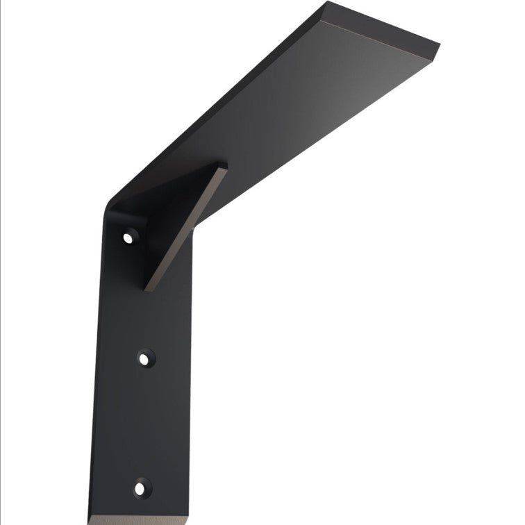Countertop Support Heavy Duty Steel Bracket with Gusset - 2-1/2" Inch Width - Multiple Sizes Available - Black Powder Coat Finish - Sold Individually
