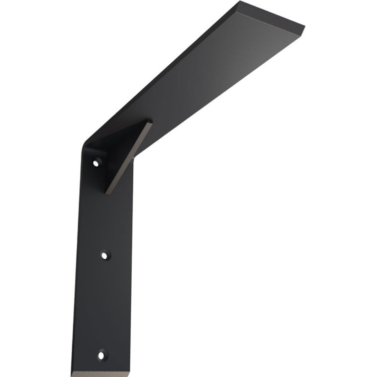 Countertop Support Heavy Duty Steel Bracket with Gusset - 2-1/2" Inch Width - Multiple Sizes Available - Black Powder Coat Finish - Sold Individually