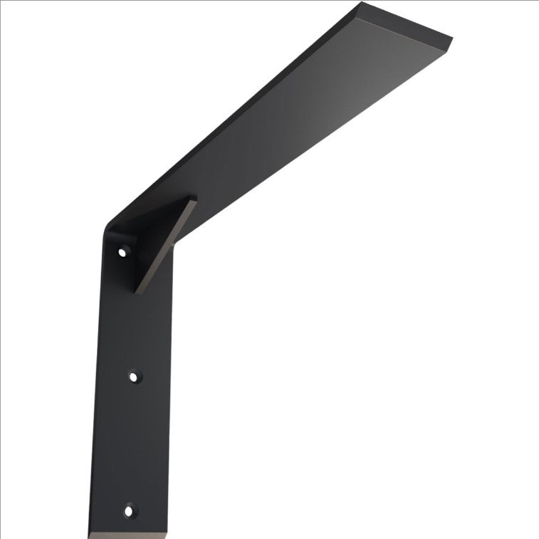 Countertop Support Heavy Duty Steel Bracket with Gusset - 2-1/2" Inch Width - Multiple Sizes Available - Black Powder Coat Finish - Sold Individually