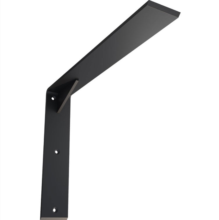 Countertop Support Heavy Duty Steel Bracket with Gusset - 2-1/2" Inch Width - Multiple Sizes Available - Black Powder Coat Finish - Sold Individually