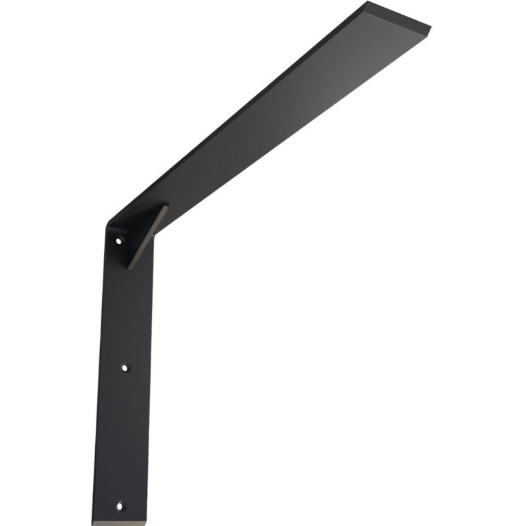 Countertop Support Heavy Duty Steel Bracket with Gusset - 2-1/2" Inch Width - Multiple Sizes Available - Black Powder Coat Finish - Sold Individually