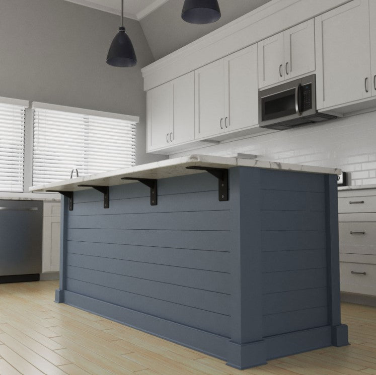 Countertop Support Heavy Duty Steel Bracket with Gusset - 2-1/2" Inch Width - Multiple Sizes Available - Black Powder Coat Finish - Sold Individually