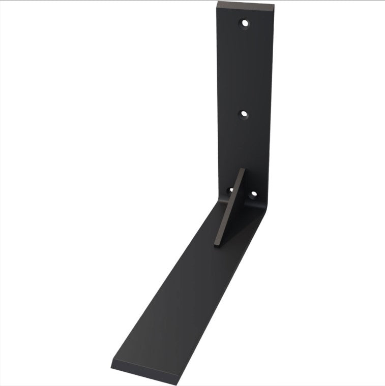Countertop Support Heavy Duty Steel Bracket with Gusset - 2-1/2" Inch Width - Multiple Sizes Available - Black Powder Coat Finish - Sold Individually