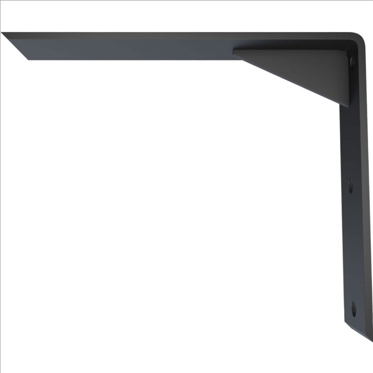 Countertop Support Heavy Duty Steel Bracket with Gusset - 2-1/2" Inch Width - Multiple Sizes Available - Black Powder Coat Finish - Sold Individually
