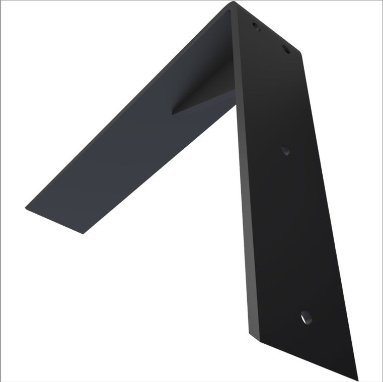 Countertop Support Heavy Duty Steel Bracket with Gusset - 2-1/2" Inch Width - Multiple Sizes Available - Black Powder Coat Finish - Sold Individually