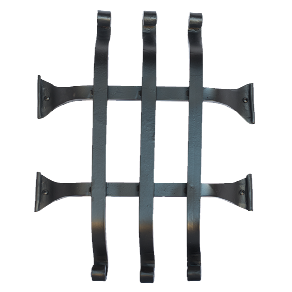 Curled Tip Speakeasy Grille - 15&quot; x 12&quot; - 5 Bars - Multiple Finishes Available - Sold Individually