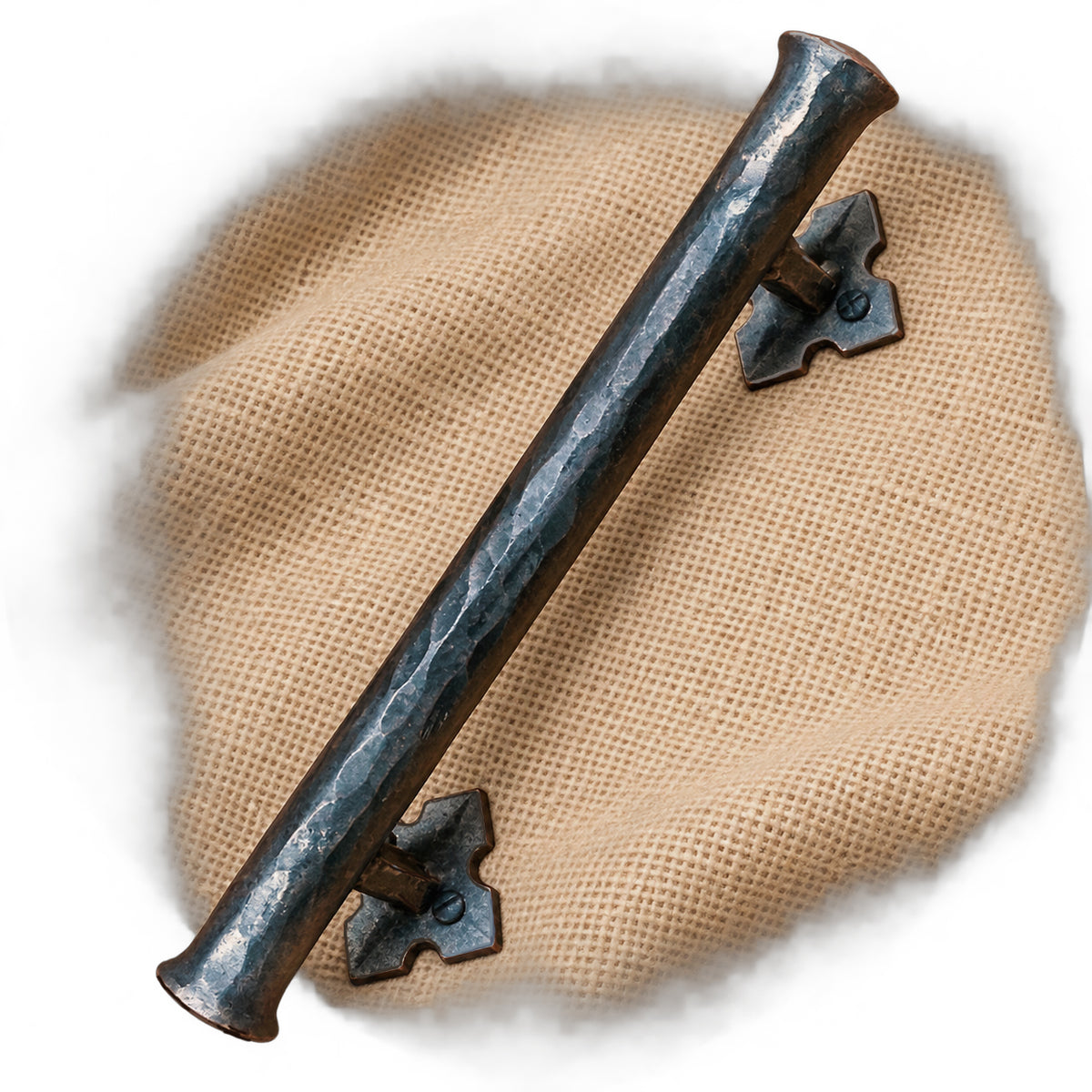 Barn Door Handle - Door Pull - Round Bar Distressed - 1" Dia. (NEW ITEM) - Multiple Finishes Available