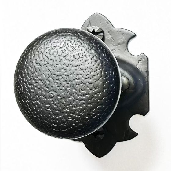 Double Knob Privacy Set - 2-3/8" Inch Backset - Raised Warwick Rose - Matte Black Finish - Sold as Set