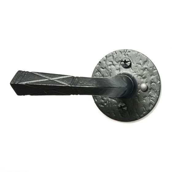 Double Lever Passage Set - 2-3/4" Inch Backset - Round Rose - Matte Black Finish - Sold as Set