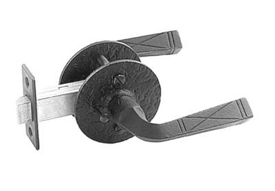 Double Lever Passage Set - 2-3/4" Inch Backset - Round Rose - Matte Black Finish - Sold as Set