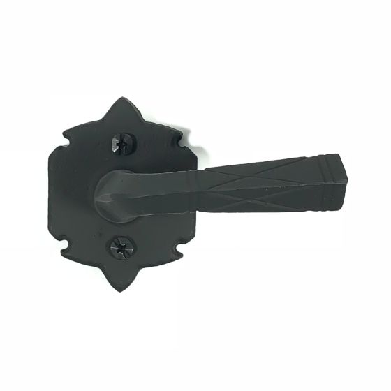 Double Lever Passage Set - 2-3/8" Inch Backset - Large Warwick Rose - Matte Black Finish - Sold as Set