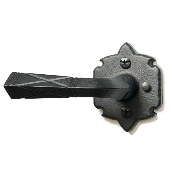 Double Lever Privacy Set - 2-3/4" Inch Backset - Large Warwick Rose - Matte Black Finish - Sold as Set