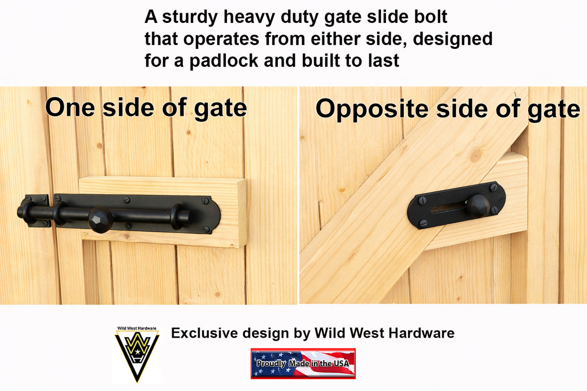 Dual Side Operating Rustic Slide Bolt For Gates or doors  (open or close from both sides)