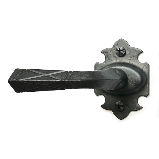 Dummy Lever - Raised Warwick Rose - Iron - Matte Black Finish - Sold Individually