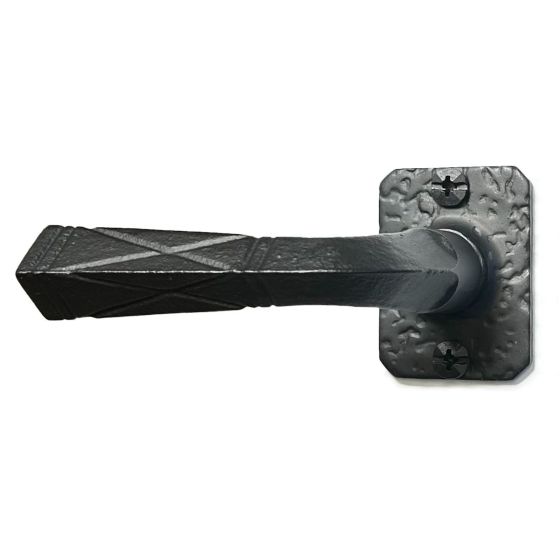 Dummy Lever - Rectangular Rose - Iron - Matte Black Finish - Sold Individually