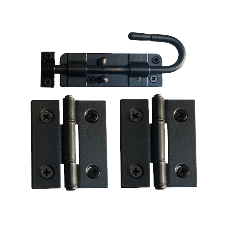 Economy Hinge and Latch Kit for Speakeasy Iron Door Viewer - Multiple Finishes Available - Sold as Set