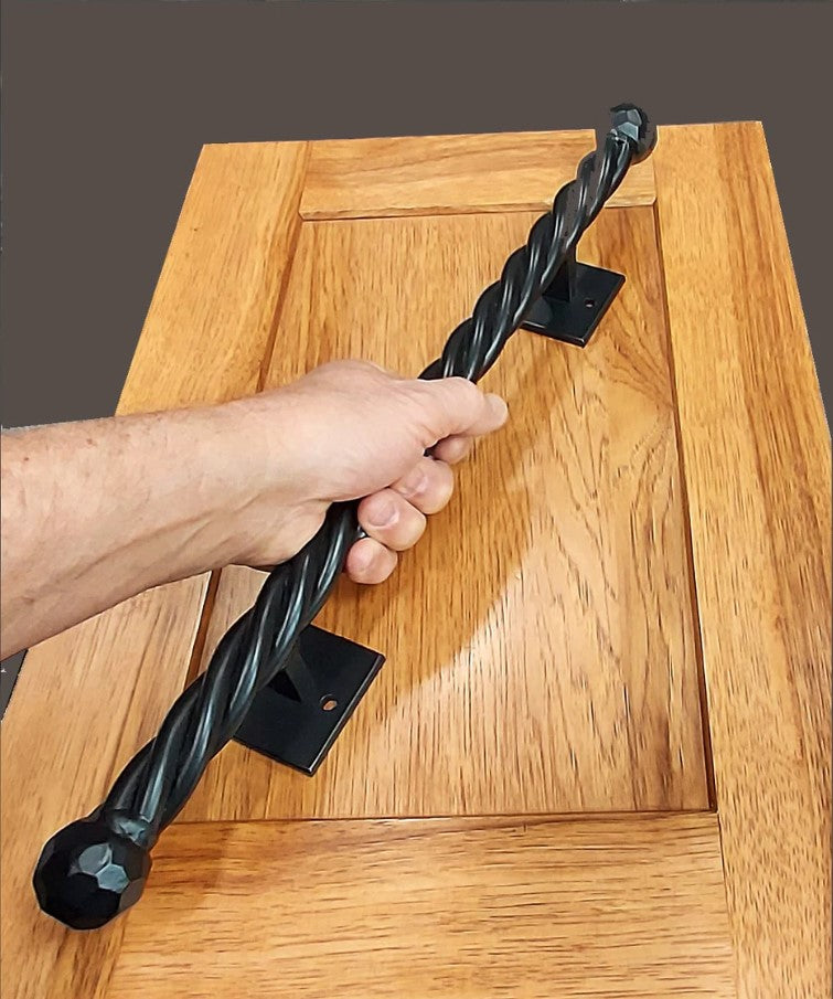 Extra Large Door Pull Barn Door Handle - Twisted Iron Handle - 19 1/2 ...