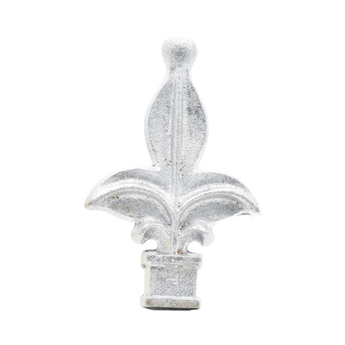 Finials / Fence Top Posts - Cast Aluminum - Fleur-de-Lis Shape With Ball - 1&quot; Inch Square Base Fits Over 1/2&quot; Inch - 4-1/2&quot; Inch Height - Multiple Finishes Available - Sold Individually