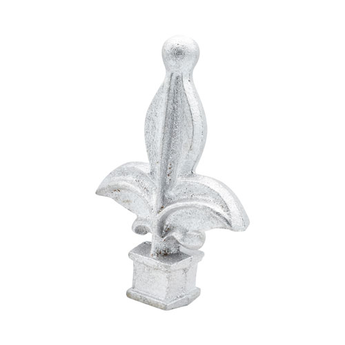 Finials / Fence Top Posts - Cast Aluminum - Fleur-de-Lis Shape With Ball - 1&quot; Inch Square Base Fits Over 1/2&quot; Inch - 4-1/2&quot; Inch Height - Multiple Finishes Available - Sold Individually