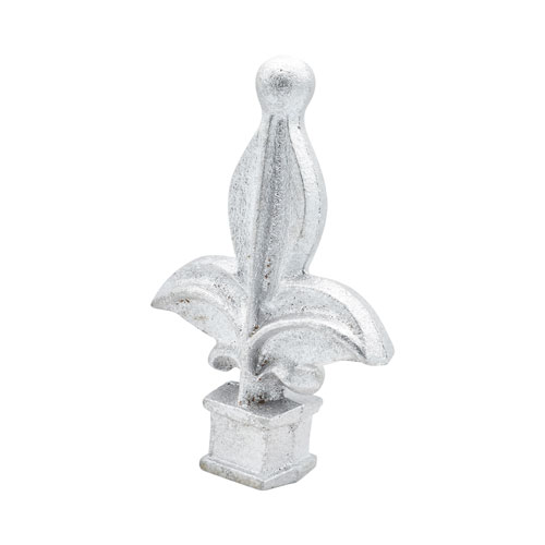 Finials / Fence Top Posts - Cast Aluminum - Fleur-de-Lis Shape With Ball - 1" Inch Square Base Fits Over 1/2" Inch - Multiple Sizes and Finishes Available - Sold Individually