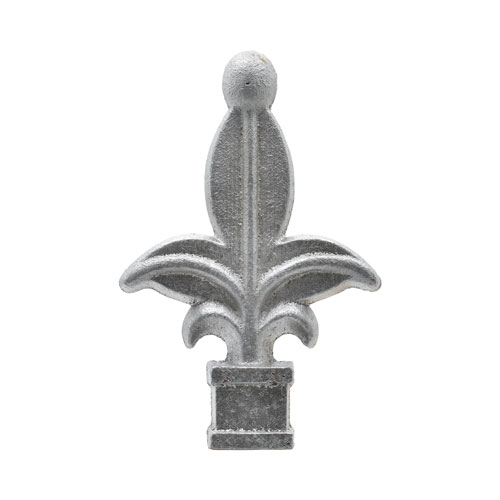 Finials / Fence Top Posts - Cast Aluminum - Fleur-de-Lis Shape With Ball - 1&quot; Inch Square Base Fits Over 1/2&quot; Inch - Multiple Sizes and Finishes Available - Sold Individually