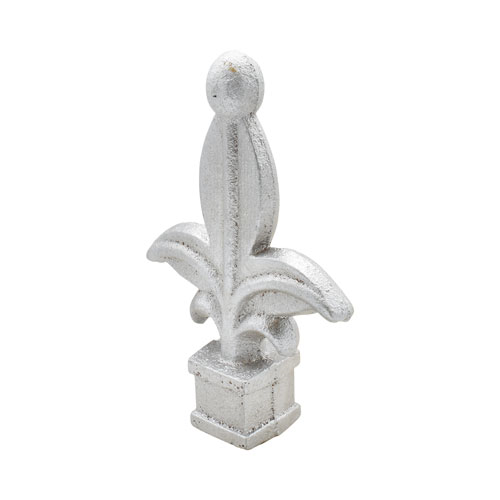 Finials / Fence Top Posts - Cast Aluminum - Fleur-de-Lis Shape With Ball - 1" Inch Square Base Fits Over 1/2" Inch - Multiple Sizes and Finishes Available - Sold Individually
