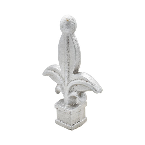 Finials / Fence Top Posts - Cast Aluminum - Fleur-de-Lis Shape With Ball - 1&quot; Inch Square Base Fits Over 1/2&quot; Inch - Multiple Sizes and Finishes Available - Sold Individually