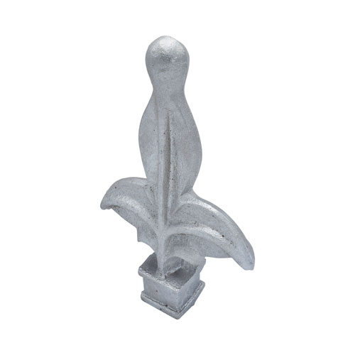 Finials / Fence Top Posts - Cast Aluminum - Fleur-de-Lis Shape with Ball - 1-1/4" Inch Square Base Fits Over 3/4" Inch - 7" Inch Height - Multiple Finishes Available - Sold Individually