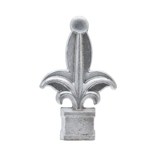 Finials / Fence Top Posts - Cast Aluminum - Fleur-de-Lis Shape with Ball - 1-3/16" Inch Square Base Fits Over 3/4" Inch - 4-1/2" Inch Height - Multiple Finishes Available - Sold Individually