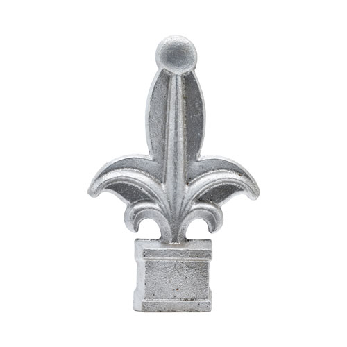 Finials / Fence Top Posts - Cast Aluminum - Fleur-de-Lis Shape with Ball - 1-3/16&quot; Inch Square Base Fits Over 3/4&quot; Inch - 4-1/2&quot; Inch Height - Multiple Finishes Available - Sold Individually