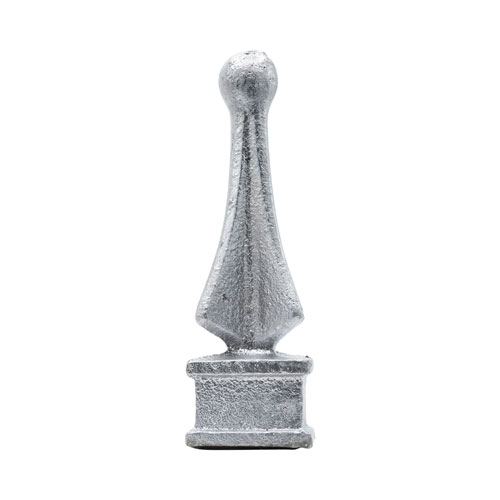 Finials / Fence Top Posts - Cast Aluminum - Quad Flare Spear Shape With Ball - 1-1/4" Inch Square Base Fits Over 3/4" Inch - 3-7/8" Inch Height - Multiple Finishes Available - Sold Individually