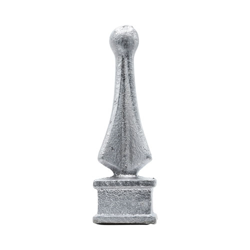 Finials / Fence Top Posts - Cast Aluminum - Quad Flare Spear Shape With Ball - 1-1/4&quot; Inch Square Base Fits Over 3/4&quot; Inch - 3-7/8&quot; Inch Height - Multiple Finishes Available - Sold Individually