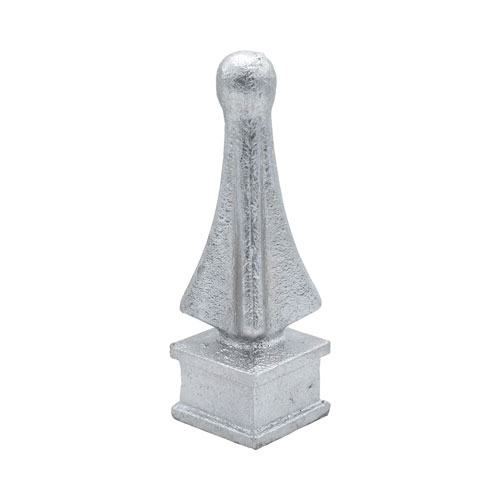 Finials / Fence Top Posts - Cast Aluminum - Quad Flare Spear Shape With Ball - 1-1/4" Inch Square Base Fits Over 3/4" Inch - 3-7/8" Inch Height - Multiple Finishes Available - Sold Individually