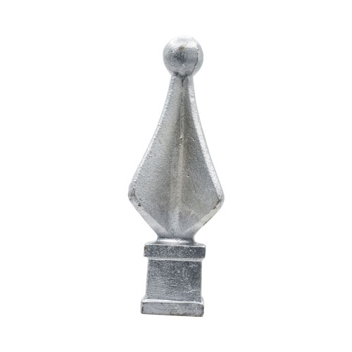 Finials / Fence Top Posts - Cast Aluminum - Quad Spear Shape With Ball - 1-1/4" Inch Square Base Fits Over 3/4" Inch - 5-3/4" Inch Height - Multiple Finishes Available - Sold Individually