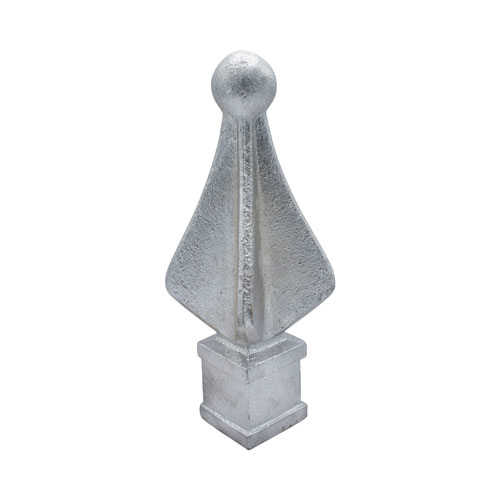 Finials / Fence Top Posts - Cast Aluminum - Quad Spear Shape With Ball - 1-1/4" Inch Square Base Fits Over 3/4" Inch - 5-3/4" Inch Height - Multiple Finishes Available - Sold Individually