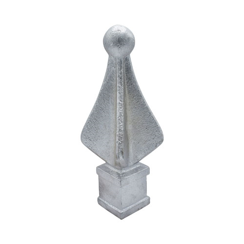 Finials / Fence Top Posts - Cast Aluminum - Quad Spear Shape With Ball - 1-1/4&quot; Inch Square Base Fits Over 3/4&quot; Inch - 5-3/4&quot; Inch Height - Multiple Finishes Available - Sold Individually