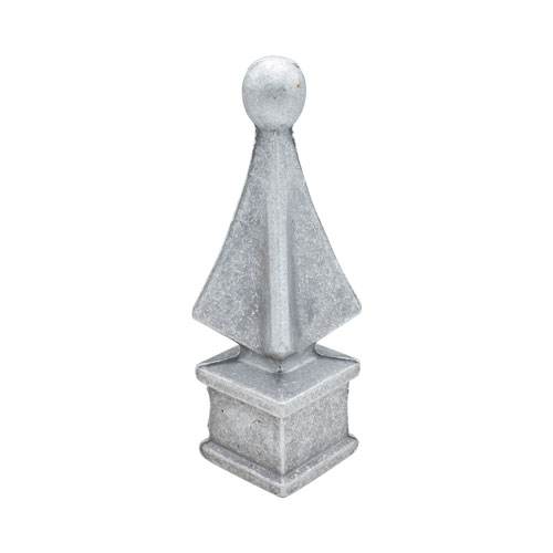 Finials / Fence Top Posts - Cast Aluminum - Quad Spear Shape With Ball - 1-1/8" Inch Square Base Fits Over 3/4" Inch - 3-7/8" Inch Height - Multiple Finishes Available - Sold Individually