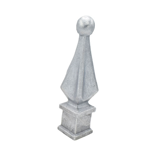 Finials / Fence Top Posts - Cast Aluminum - Quad Spear Shape With Ball - Square Base Fits Over 1/2" Inch - 3-7/8" Inch Height - Multiple Sizes and Finishes Available - Sold Individually