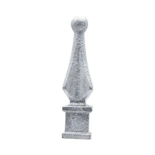 Finials / Fence Top Posts - Cast Aluminum - Quad Spear Shape With Ball - Square Base Fits Over 1/2" Inch - 3-7/8" Inch Height - Multiple Sizes and Finishes Available - Sold Individually