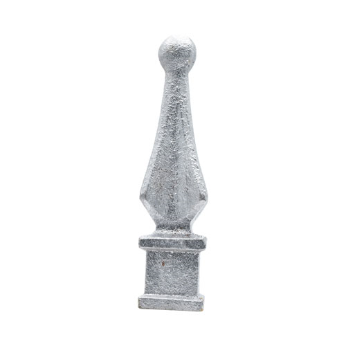Finials / Fence Top Posts - Cast Aluminum - Quad Spear Shape With Ball - Square Base Fits Over 1/2&quot; Inch - 3-7/8&quot; Inch Height - Multiple Sizes and Finishes Available - Sold Individually
