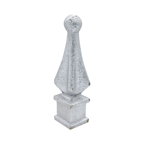 Finials / Fence Top Posts - Cast Aluminum - Quad Spear Shape With Ball - Square Base Fits Over 1/2" Inch - 3-7/8" Inch Height - Multiple Sizes and Finishes Available - Sold Individually