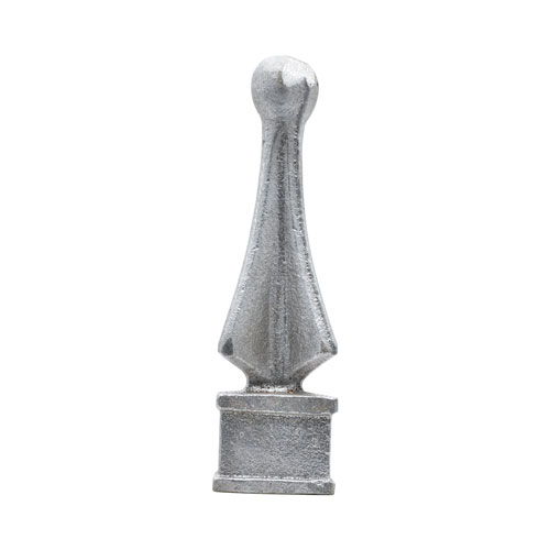 Finials / Fence Top Posts - Cast Aluminum - Quad Spear Shape with Ball - 1" Inch Square Base Fits Over 5/8" Inch - Multiple Sizes and Finishes Available - Sold Individually