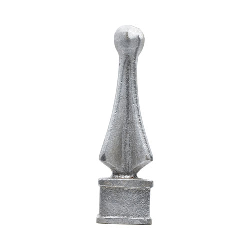 Finials / Fence Top Posts - Cast Aluminum - Quad Spear Shape with Ball - 1&quot; Inch Square Base Fits Over 5/8&quot; Inch - Multiple Sizes and Finishes Available - Sold Individually